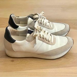 Women’s BR White Leather Retro Track sneakers Sz 7